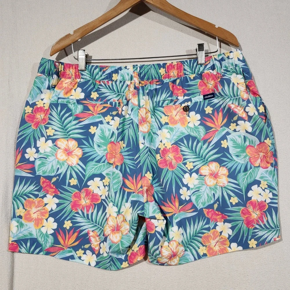 Chubbies Mens XXL Tropical Floral Everyday Shorts Blue Hibiscus Palm 5.5 Inseam